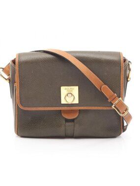 Celine Shoulder Bag Ganchini Khaki Leather